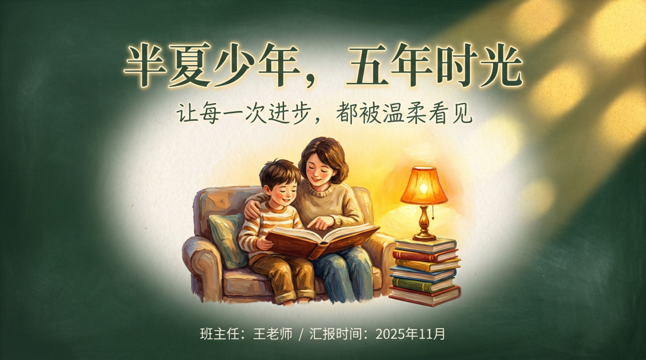 五年级期中安全教育工作汇报PPT模板 的家长最让孩子有安全感 工作汇报PPT课件素材封面图