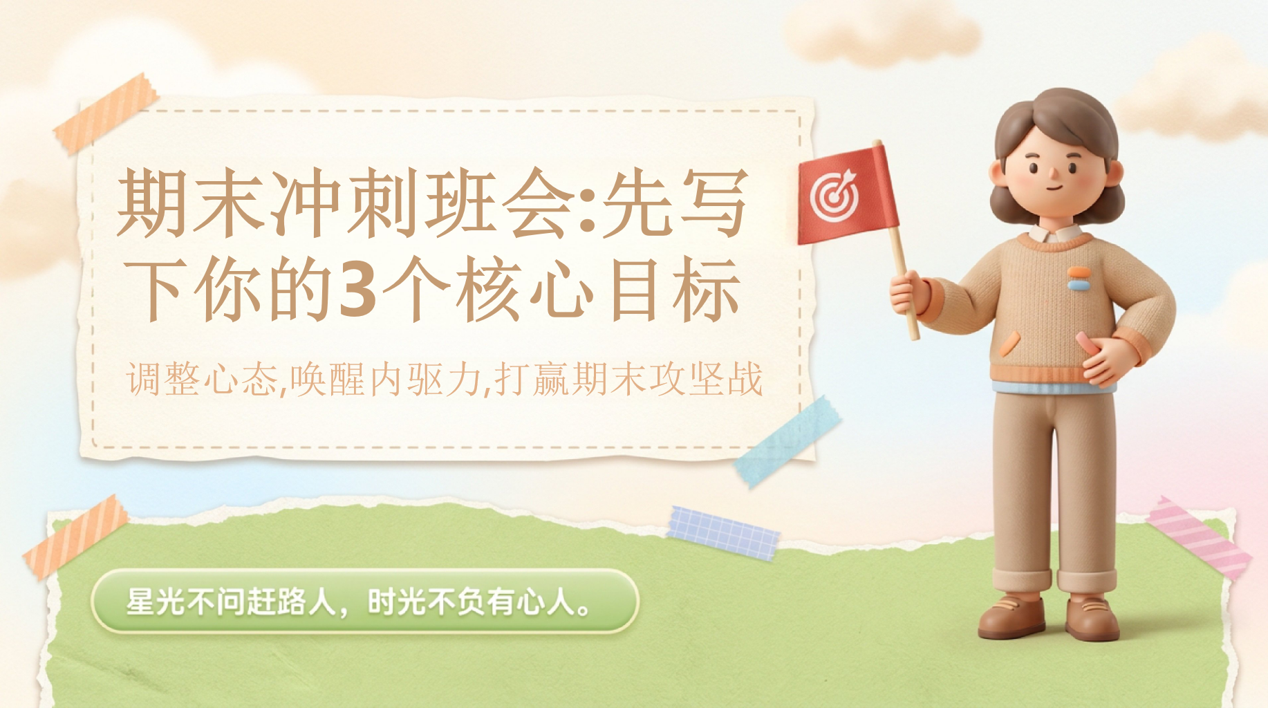 调整心态,唤醒内驱力,打赢期末攻坚战主题班会PPT模板 期末冲刺班会_先写 期末冲刺路线图 主题班会PPT课件素材 PPT封面预览