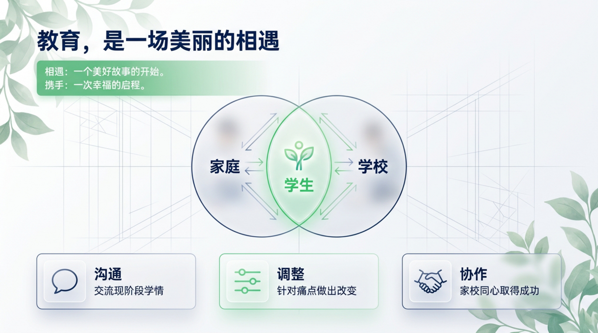 初二下 期中 八年级下家长会 同心同力共护花开 家长会PPT模板 家长会PPT课件素材预览图2