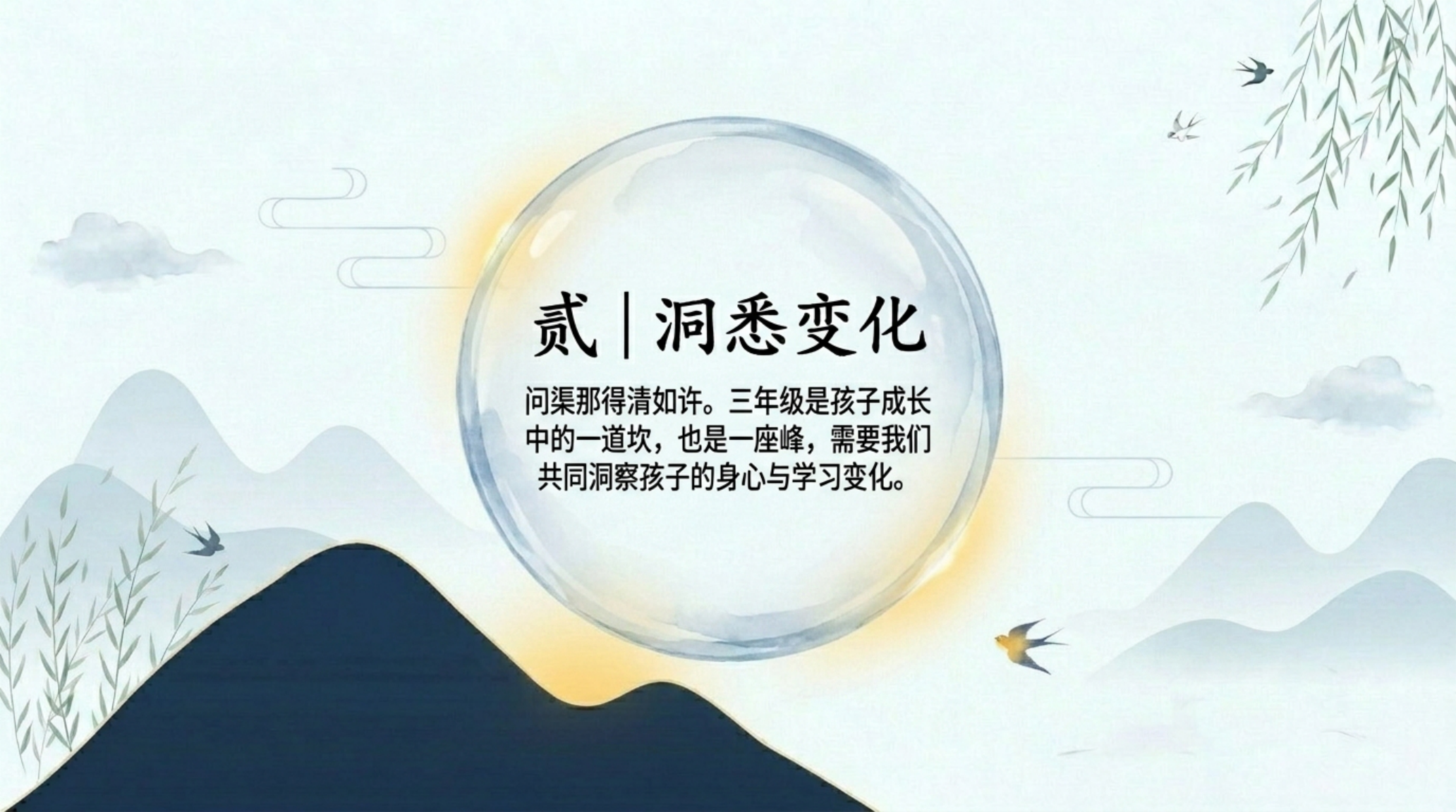 三年级期中家校沟通家长会PPT模板 肆|家校共育 家长会PPT课件素材预览图9