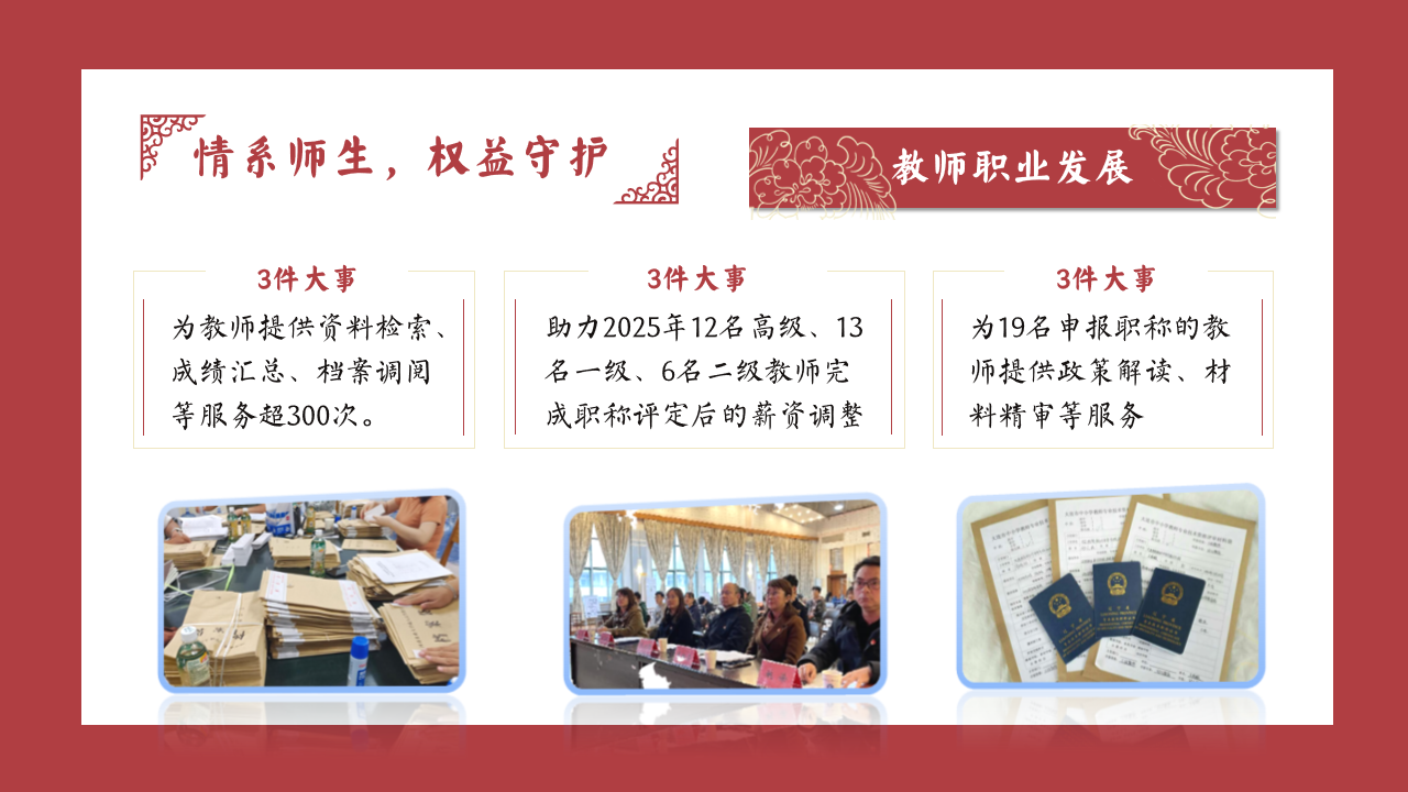 回眸共思耕耘路PPT模板 履践前行以致远 为学校教育教学工作的高质量发展提供了有力支持 PPT课件素材 第6页预览