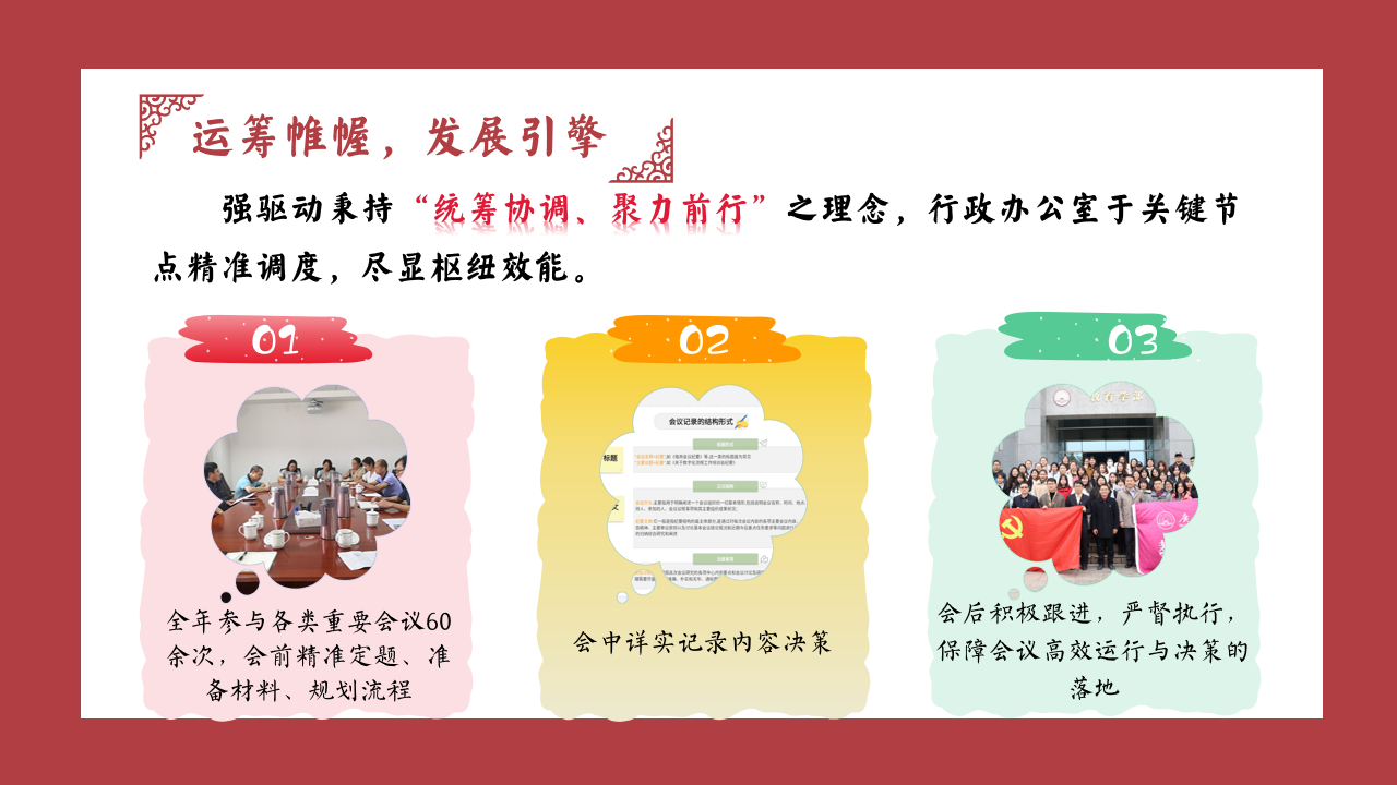 回眸共思耕耘路PPT模板 履践前行以致远 为学校教育教学工作的高质量发展提供了有力支持 PPT课件素材 第10页预览