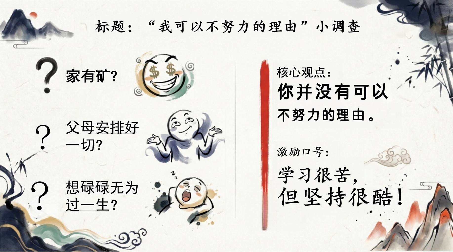 学习内驱力主题班会PPT模板 学”——解锁你的内驱力 从“要我学”到“我要 主题班会PPT课件素材 第2页预览