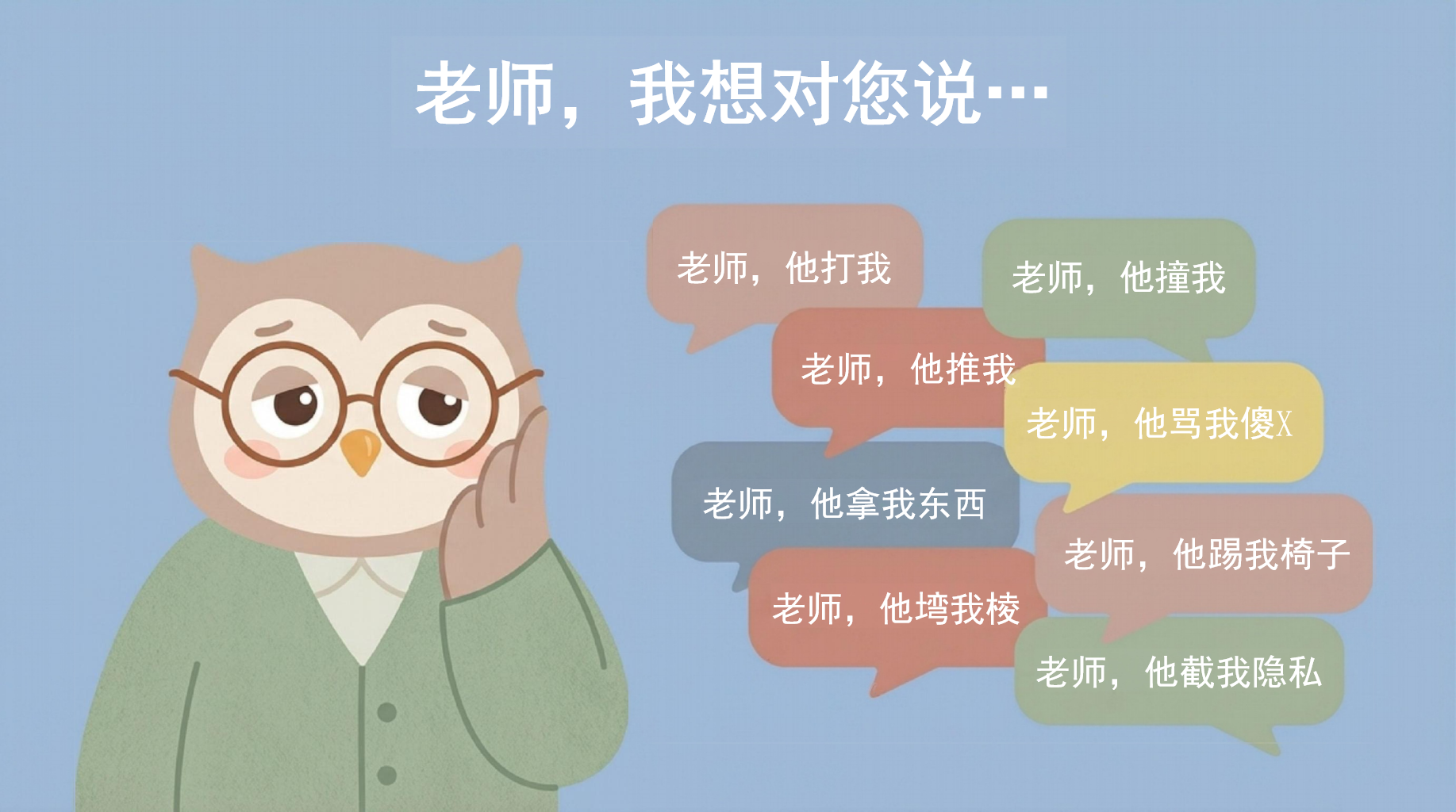 我们的行为规范与人际交往班会主题班会PPT模板 《是TA 先骂我的,是TA 先动手的》 老师,我想对您说… 主题班会PPT课件素材 第2页预览