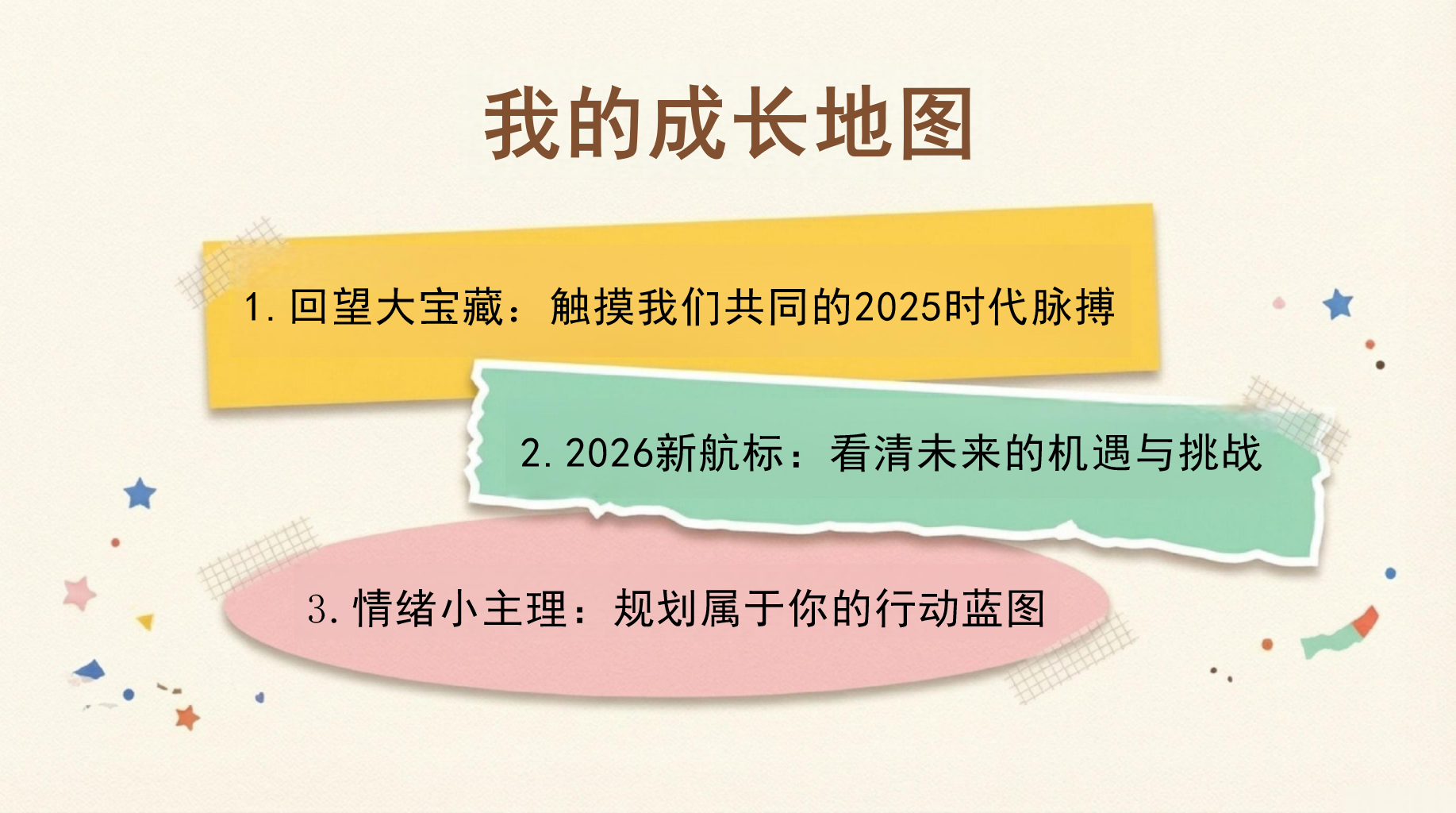 做自己人生的“小主人”PPT模板 马年的第一节思政课:复盘与展望 再见2025,你好2026 PPT课件素材 第3页预览