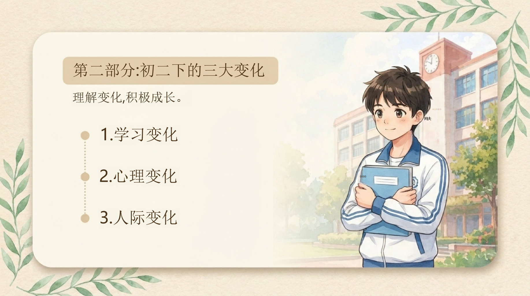 年初二下期中家长会PPT模板 今日家长会议程 期中问题复盘 家长会PPT课件素材 第10页预览
