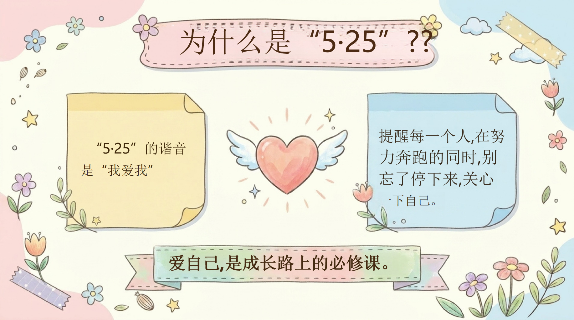·25心理健康日主题班会PPT模板 5·25心理健康日的由来 独一无二的自爱之旅 主题班会PPT课件素材 第3页预览