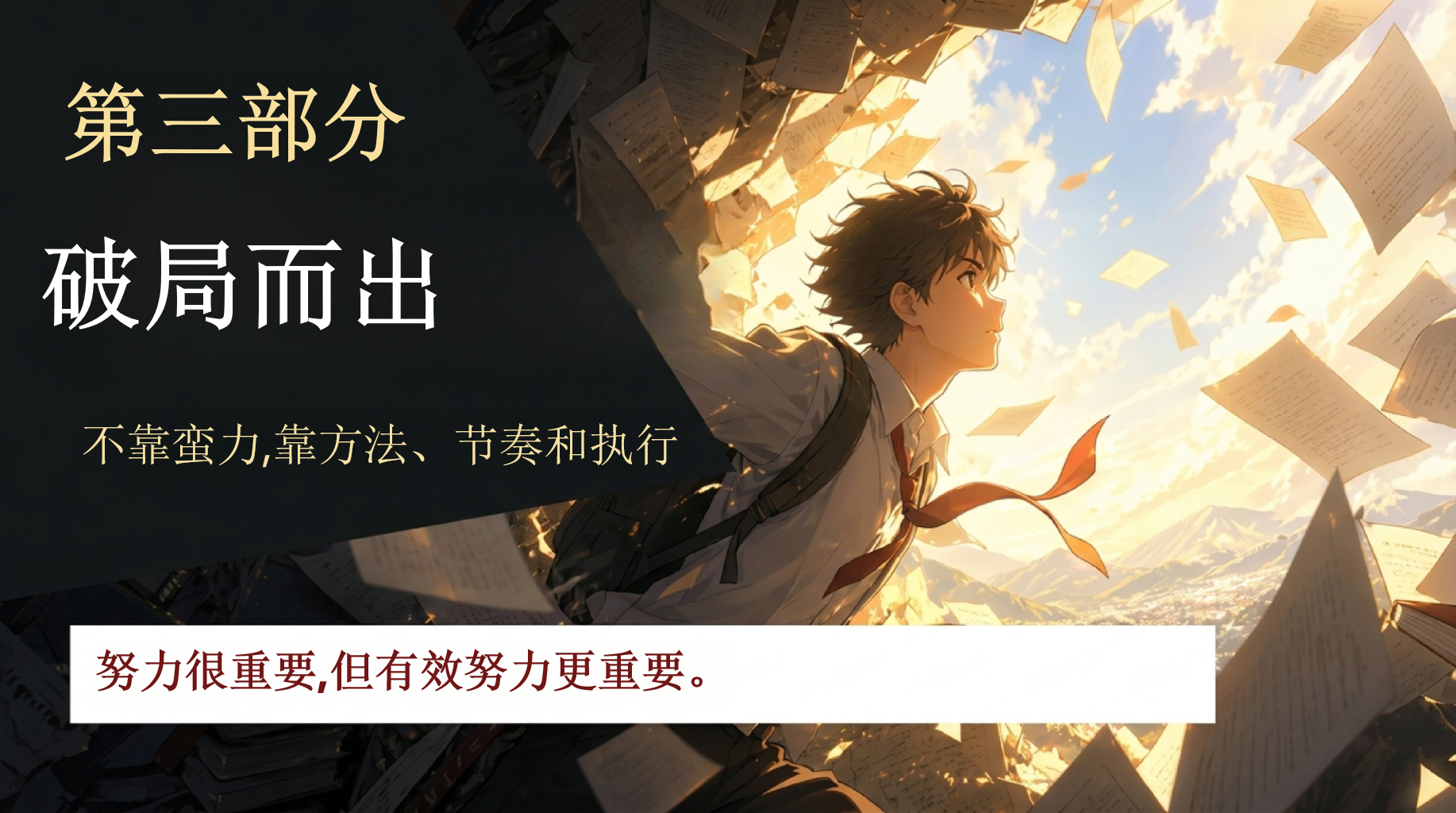 中考不是终点,主题班会PPT模板 初三中考倒计时30天冲刺主题班会 中考最后30天, 主题班会PPT课件素材 第8页预览