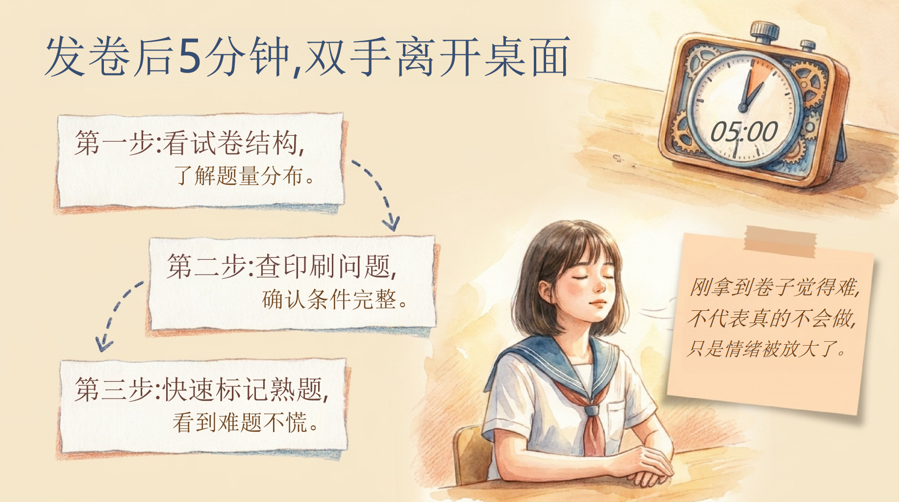 中考数学最后一课PPT模板 4.进行一次考前心理调适 不要熬夜补漏洞_中考比的不是最后一晚, PPT课件素材 第5页预览