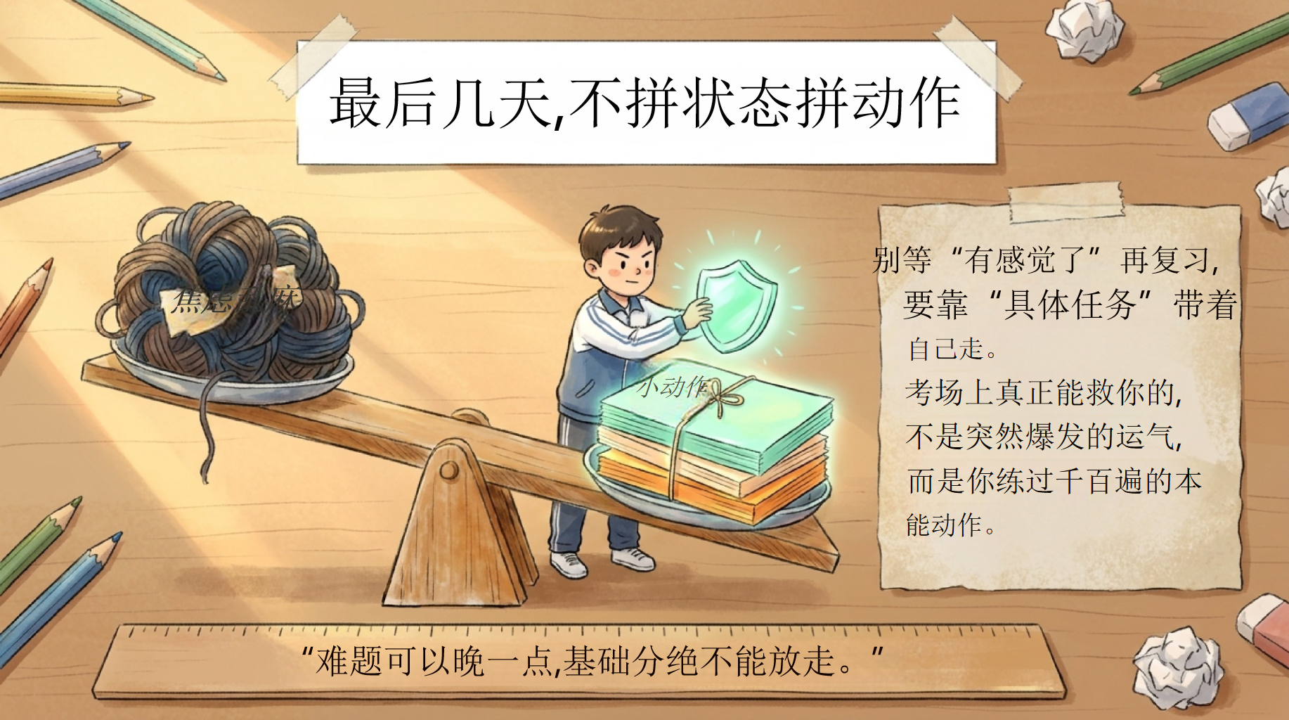 中考临考冲刺行动指南PPT模板 把该拿的分守住,把能做的事做对 会做题不丢分,就是最后几天最大的提分 PPT课件素材 第3页预览