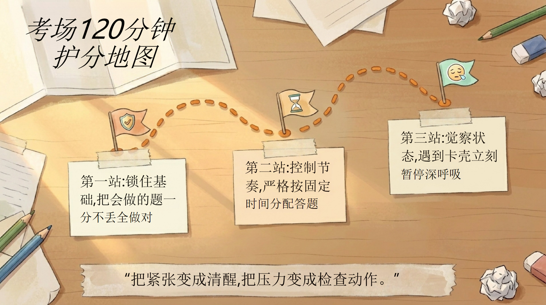 中考临考冲刺行动指南PPT模板 把该拿的分守住,把能做的事做对 会做题不丢分,就是最后几天最大的提分 PPT课件素材 第4页预览