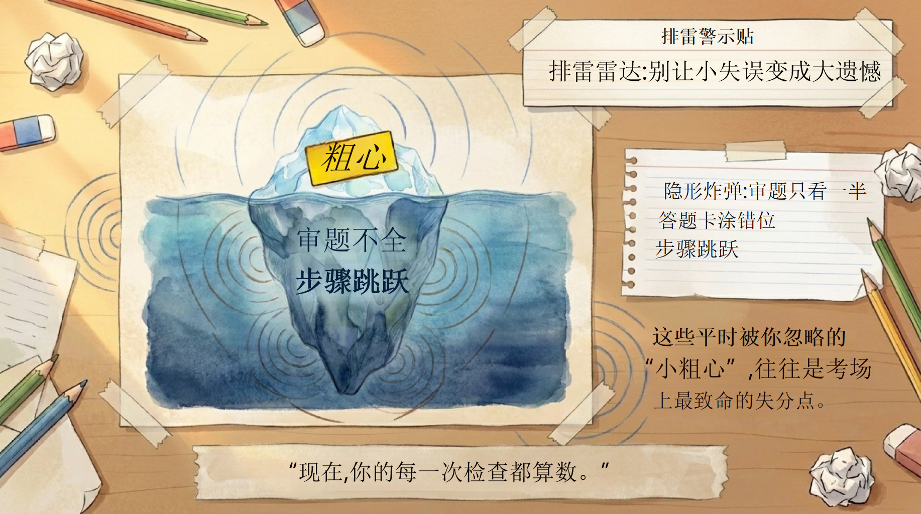 中考临考冲刺行动指南PPT模板 把该拿的分守住,把能做的事做对 会做题不丢分,就是最后几天最大的提分 PPT课件素材 第6页预览