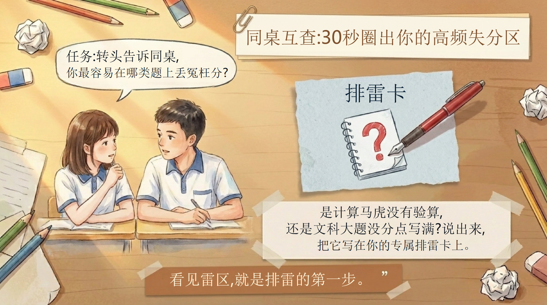 中考临考冲刺行动指南PPT模板 把该拿的分守住,把能做的事做对 会做题不丢分,就是最后几天最大的提分 PPT课件素材 第8页预览