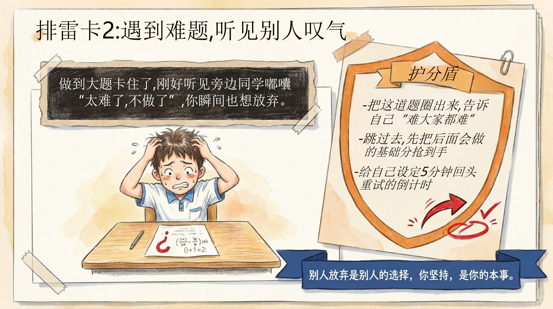 期末模拟卷PPT模板 最后几天,把该拿的分稳稳守住 给考场一张不慌的作战图 PPT课件素材 第6页预览