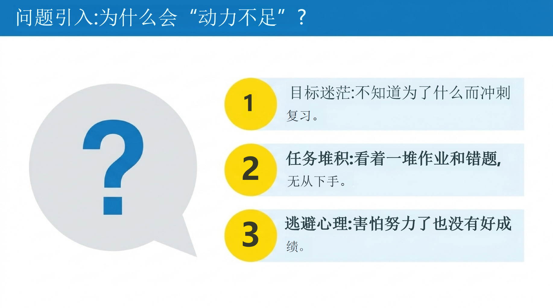 考前心态调适与冲刺动员主题班会PPT模板 赢在期末 班会导语_我们当前的真实状态 主题班会PPT课件素材 第3页预览
