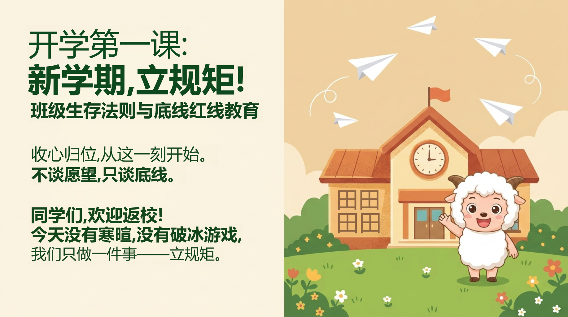 开学第一课主题班会 安全纪律卫生三条底线 主题班会PPT课件素材 PPT封面预览