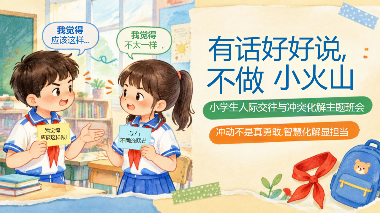 小学主题班会人际交往 迅速转身拉开安全距离封面预览图