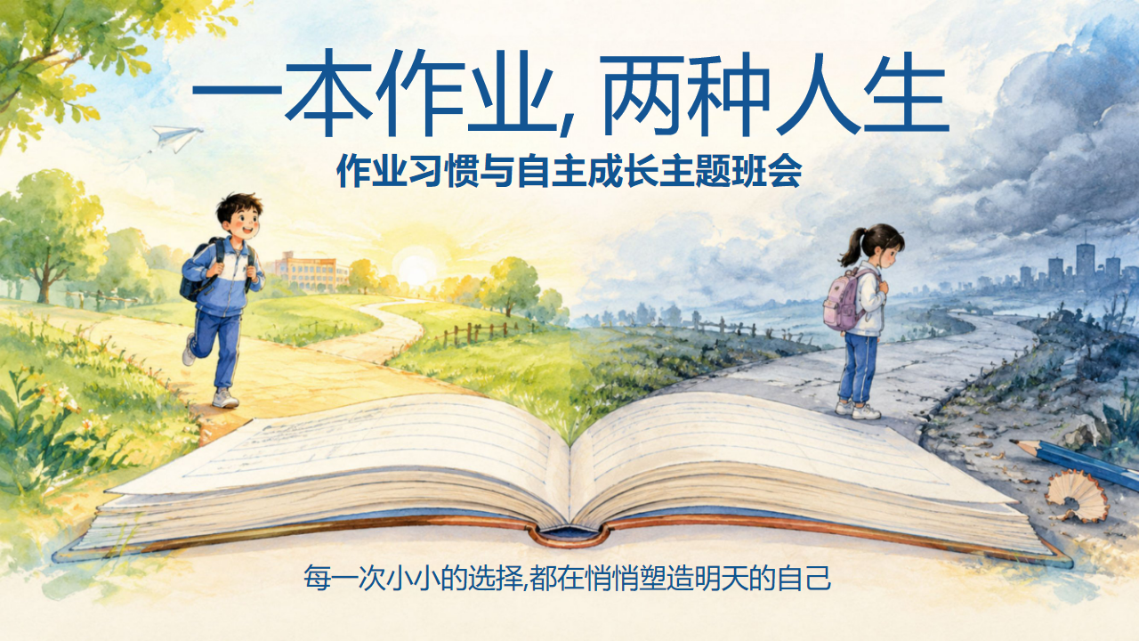 主题班会 作业习惯与自主成长封面预览图