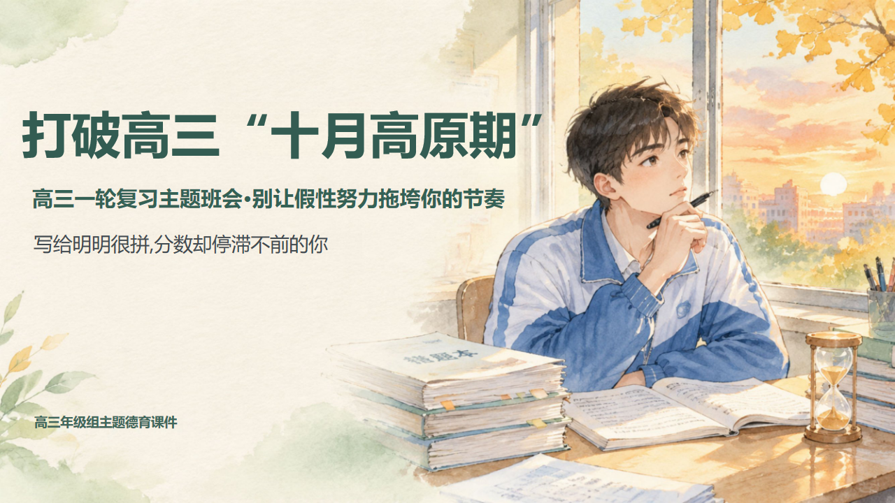 三年级主题班会德育 配方法的关键步骤 主题班会PPT课件素材 PPT封面预览
