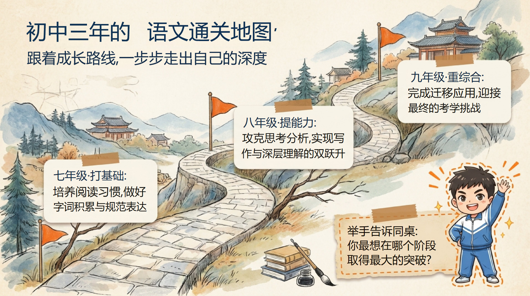 初三语文开学第一课,老师先让学生说 第3页预览