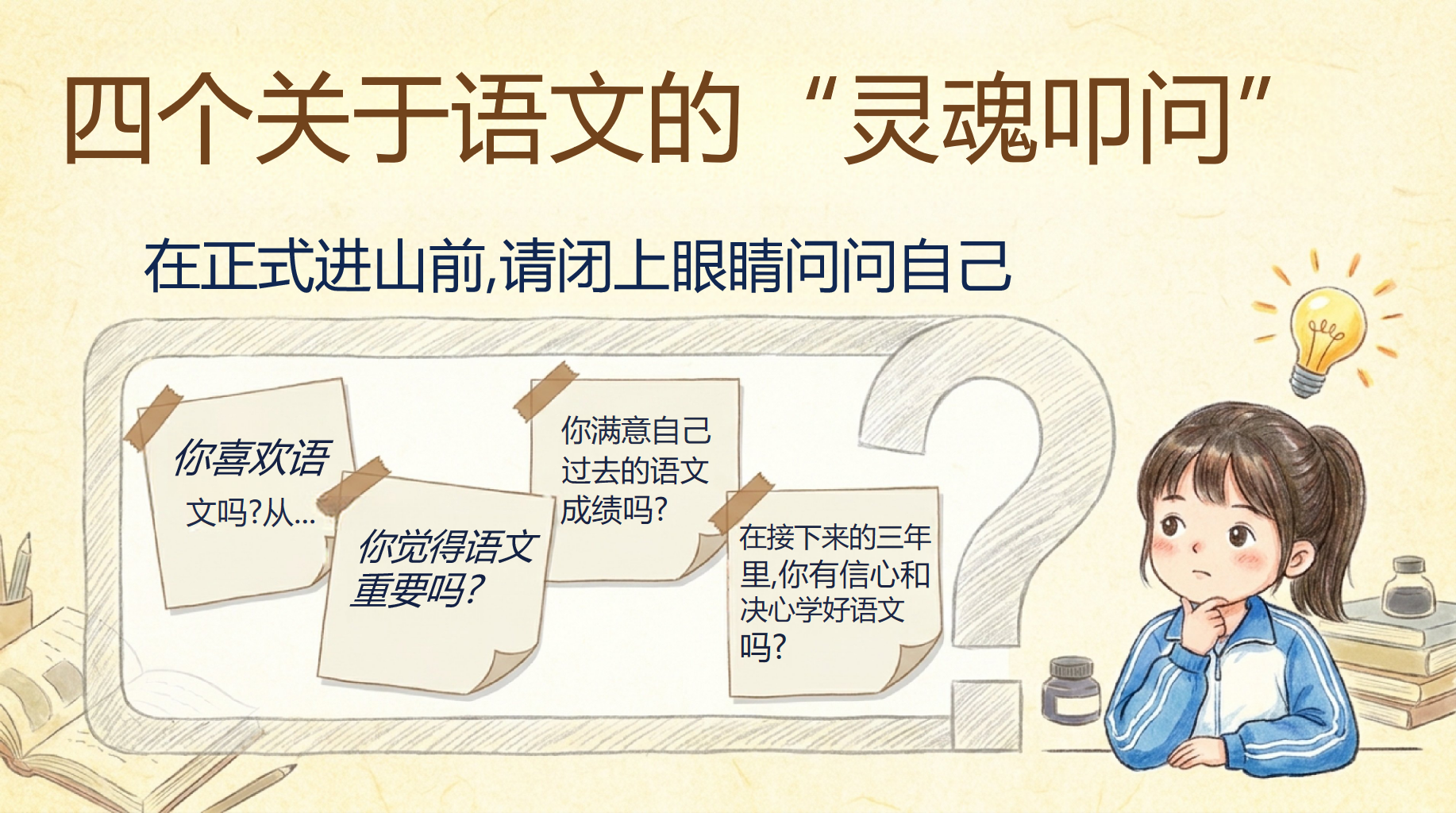 初三语文开学第一课,老师先让学生说 第4页预览