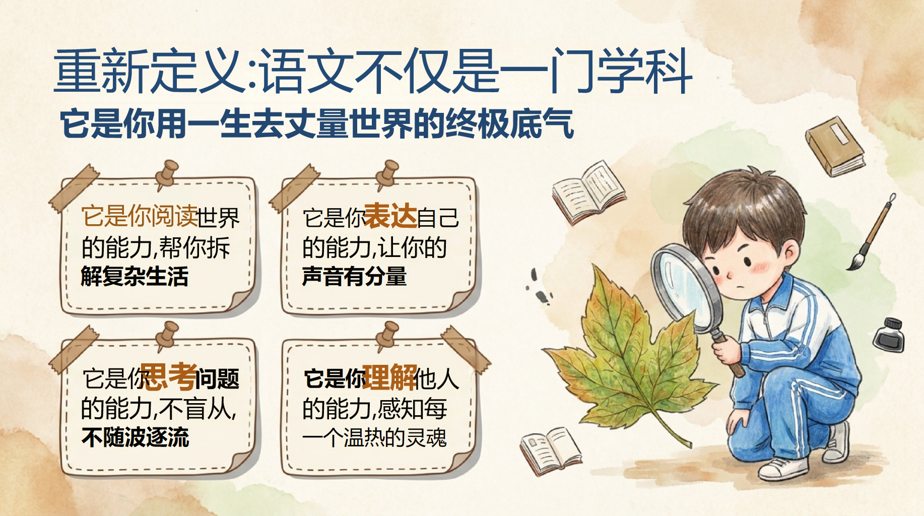 初三语文开学第一课,老师先让学生说 第6页预览