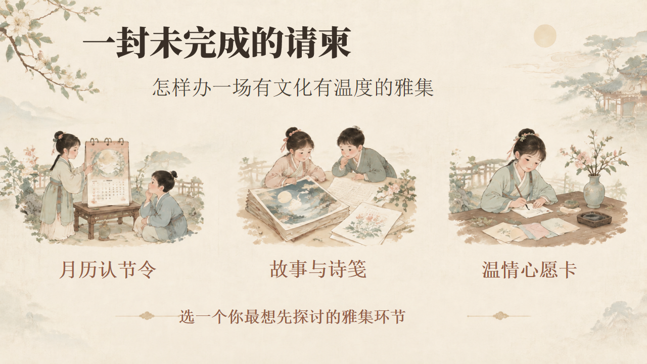 小学中秋主题班会中秋月圆共赴雅集PPT课件素材 第2页预览