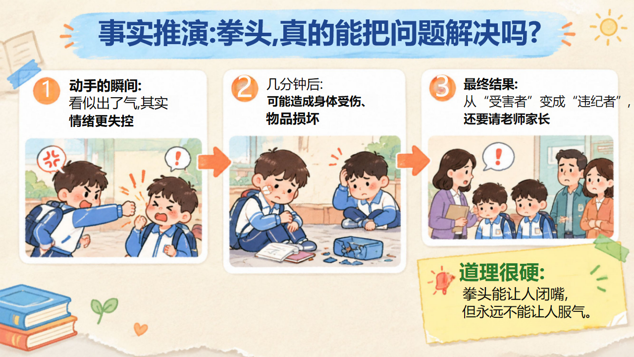 小学主题班会人际交往 迅速转身拉开安全距离 主题班会PPT课件素材 第6页预览