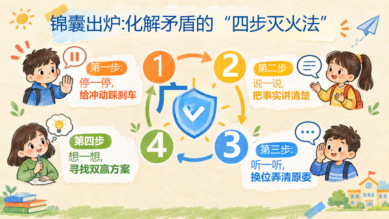 小学主题班会人际交往 迅速转身拉开安全距离 主题班会PPT课件素材 第8页预览
