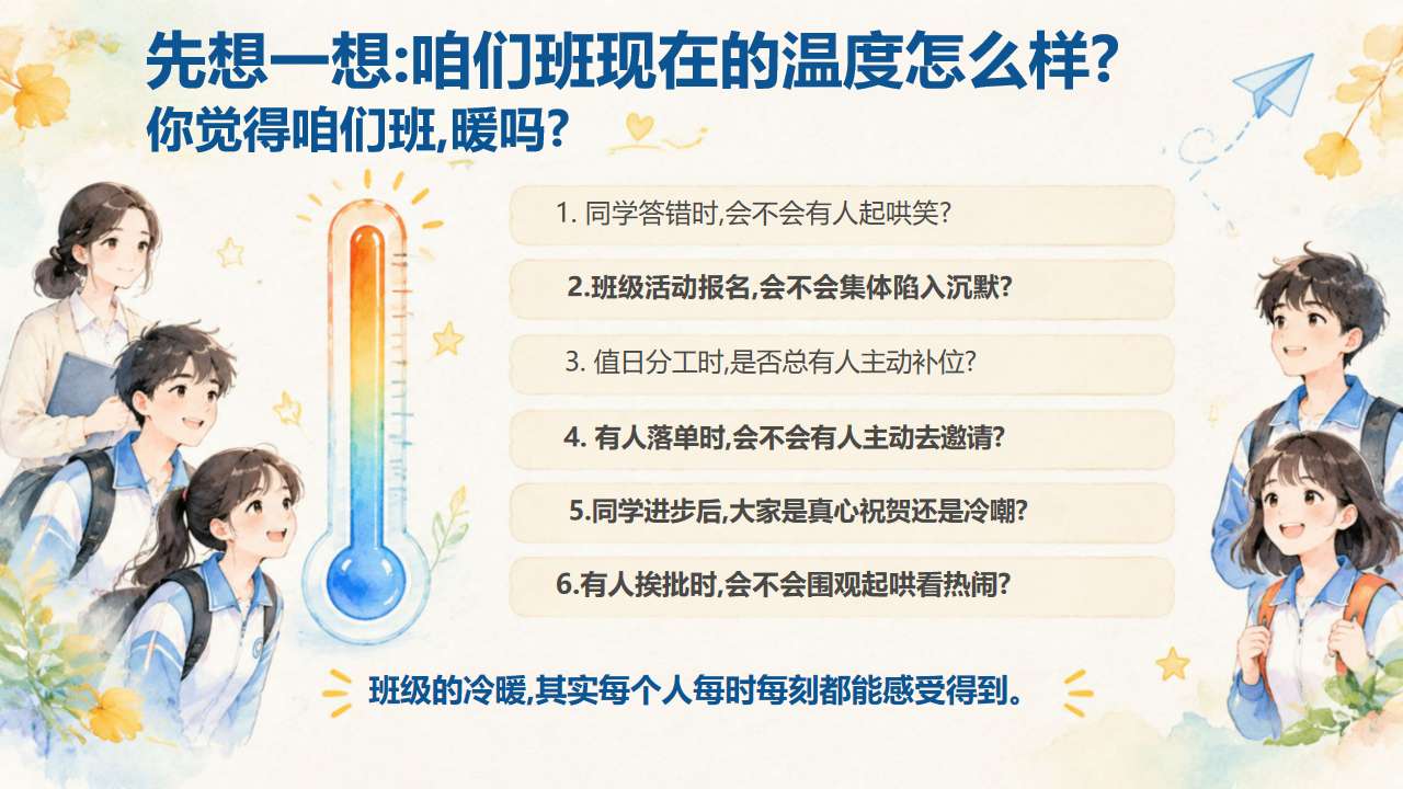 主题班会 班级凝聚力与友善交往 主题班会PPT课件素材 第2页预览